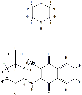 L-Leucine, N-(3-chloro-1,4-dihydro-1,4-dioxo-2-naphthalenyl)-, compd.  with morpholine (1:1) 化学構造式