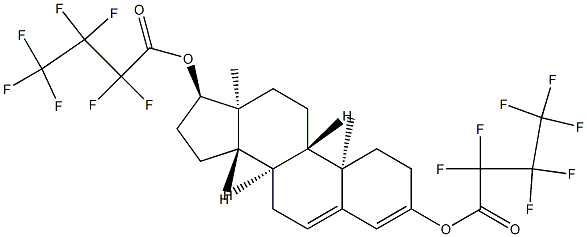 アンドロスタ-3,5-ジエン-3,17α-ジオールビス(ヘプタフルオロブチラート) 化学構造式