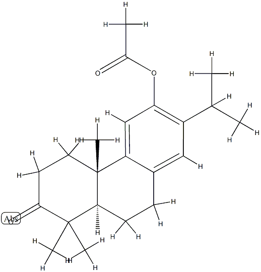 (4aS)-6-アセチルオキシ-3,4,4a,9,10,10aα-ヘキサヒドロ-1,1,4aβ-トリメチル-7-(1-メチルエチル)-2(1H)-フェナントレノン 化学構造式