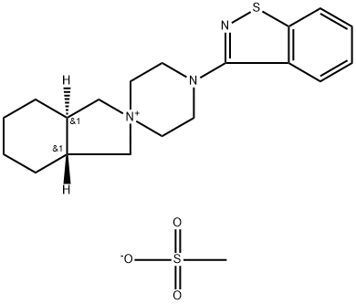 (3AR,7AR)-4'-(1,2-苯并异噻唑-3-基)八氢螺[2H-异吲哚-2,1'-哌嗪]甲磺酸盐,186204-37-5,结构式