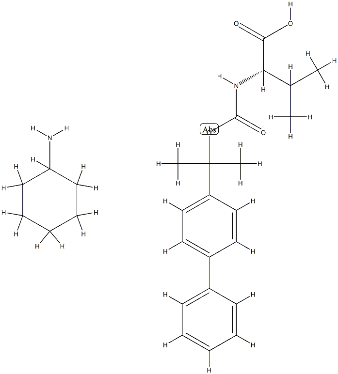 N-[(1-[1,1'-biphenyl]-4-yl-1-methylethoxy)carbonyl]-L-valine, compound with cyclohexylamine (1:1) Struktur