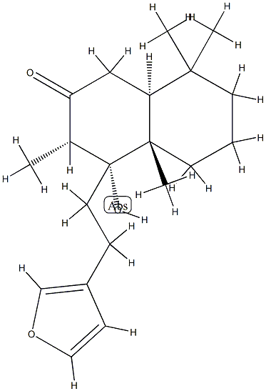 (3S)-4-[2-(3-フリル)エチル]-3,4,4a,5,6,7,8,8aβ-オクタヒドロ-4β-ヒドロキシ-3β,4aα,8,8-テトラメチルナフタレン-2(1H)-オン 化学構造式