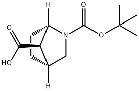 rac-(1S,4R,7R)-2-(tert-butoxycarbonyl)-2-azabicyclo[2.2.1]heptane-7-carboxylic acid 结构式