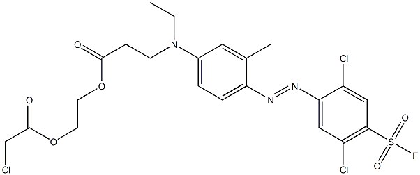 .beta.-Alanine, N-4-2,5-dichloro-4-(fluorosulfonyl)phenylazo-3-methylphenyl-N-ethyl-, 2-(chloroacetyl)oxyethyl ester Structure