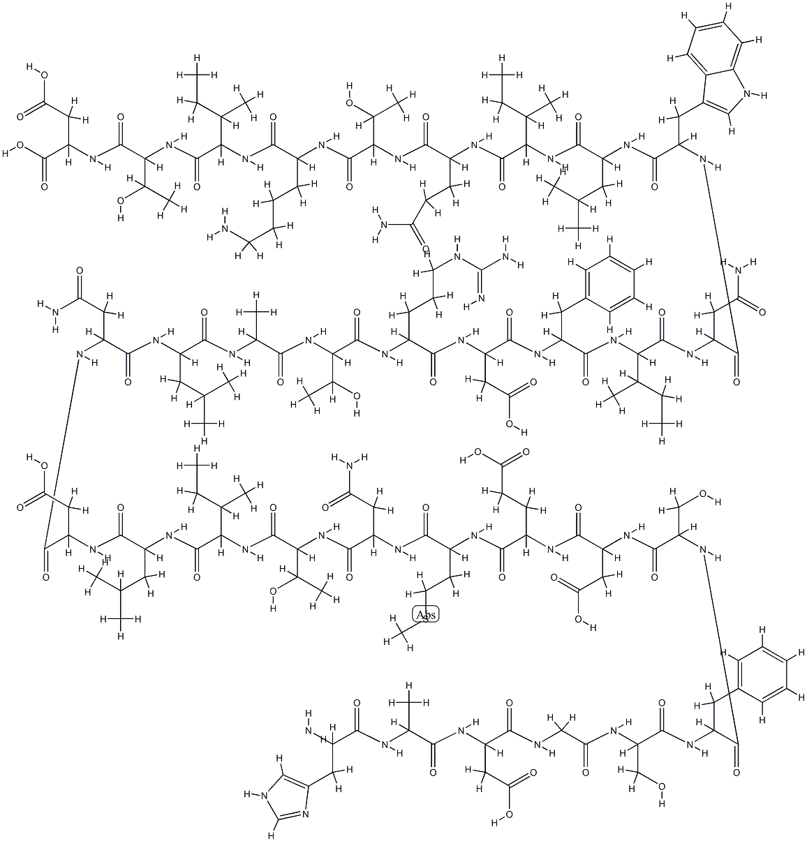 グルカゴン様ペプチドII, ラット 化学構造式