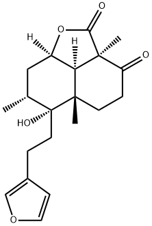 (2aR)-6-[2-(3-フリル)エチル]-2a,5,5a,6,7,8,8aα,8bα-オクタヒドロ-6α-ヒドロキシ-2a,5aβ,7α-トリメチル-2H-ナフト[1,8-bc]フラン-2,3(4H)-ジオン 化学構造式