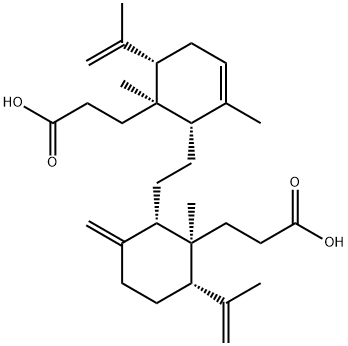 (1R)-2α-[2-[(1S,2S,3S)-2-(2-Carboxyethyl)-2-methyl-6-methylene-3-(1-methylethenyl)cyclohexyl]ethyl]-1,3-dimethyl-6α-(1-methylethenyl)-3-cyclohexene-1-propionic acid Struktur