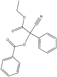 α-(ベンゾイルオキシ)-α-シアノベンゼン酢酸エチル 化学構造式