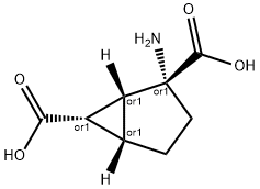 Bicyclo[3.1.0]hexane-2,6-dicarboxylic acid, 2-amino-, (1R,2R,5S,6S)-rel- (9CI) 结构式
