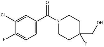 (3-氯-4-氟苯基)[4-氟-4-(羟基甲基)-1-哌啶基]甲酮 结构式