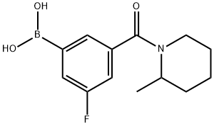 3-Fluror-5-(2-Methylpiperidine-l-carbonyl)benzeneboronic acid Struktur