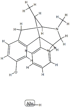 (2R,11S)-1,2,3,4,5,6-ヘキサヒドロ-3,11-ジメチル-6-フェニル-2,6-メタノ-3-ベンゾアゾシン-8-オール·塩酸塩 化学構造式