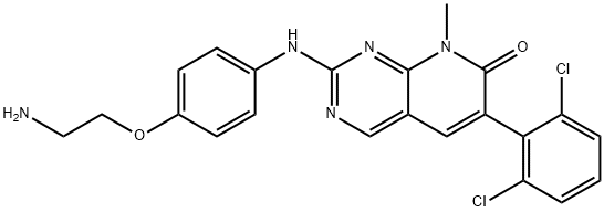 Pyrido[2,3-d]pyrimidin-7(8H)-one,2-[[4-(2-aminoethoxy)phenyl]amino]-6-(2,6-dichlorophenyl)-8-methyl- Structure