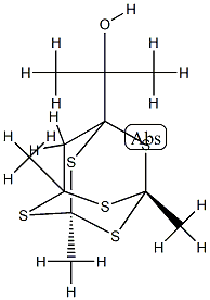α,α,1,5,7-Pentamethyl-2,4,6,8,9-pentathiaadamantane-3-methanol 结构式