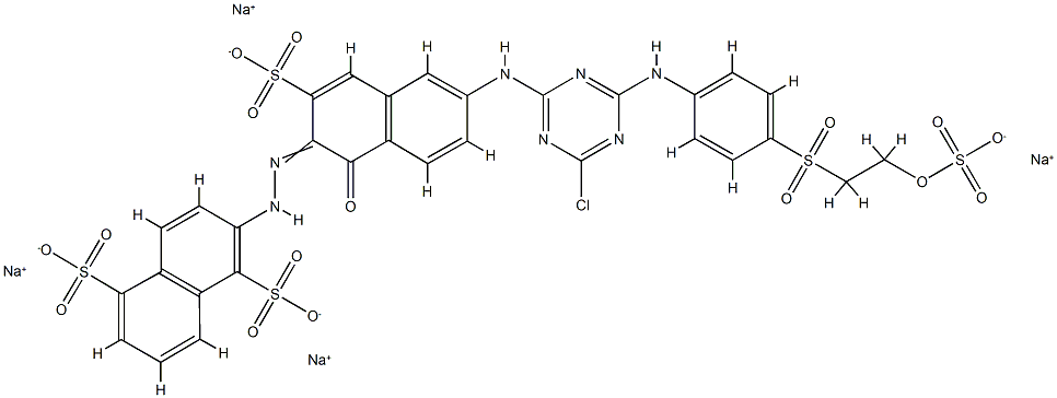 1,5-Naphthalenedisulfonic acid, 2-6-4-chloro-6-4-2-(sulfooxy)ethylsulfonylphenylamino-1,3,5-triazin-2-ylamino-1-hydroxy-3-sulfo-2-naphthalenylazo-, sodium salt Structure