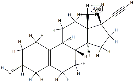 (17R)-19-Norpregn-5(10)-en-20-yne-3α,17-diol Struktur