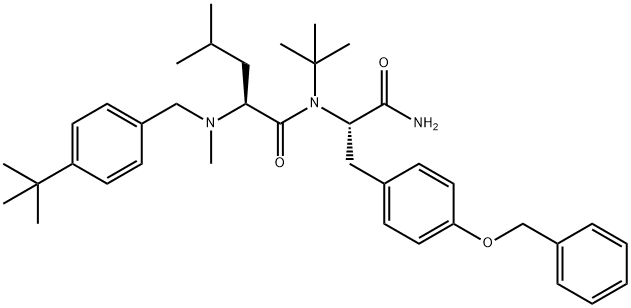 N-[[4-叔丁基苯基]甲基]-N-甲基-L-亮氨酰-N-叔丁基-O-苄基-L-酪氨酰胺, 217171-01-2, 结构式