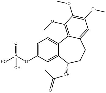 N-[(5S)-6,7-二氢-9,10,11-三甲氧基-3-(磷酰氧基)-5H-二苯并[A,C]环庚烯-5-基]乙酰胺, 219923-05-4, 结构式