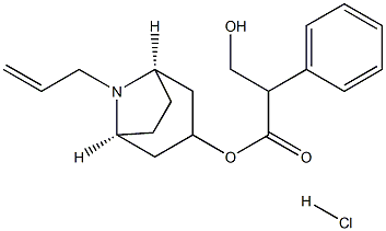 endo-(±)-8-allyl-8-azabicyclo[3.2.1]oct-3-yl (hydroxymethyl)phenylacetate hydrochloride  Struktur