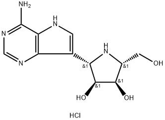 (2S,3S,4R,5R)-2-(4-氨基-5H-吡咯并[3,2-D]嘧啶-7-基)-5-(羟基甲基)-3,4-吡咯烷二醇单盐酸盐, 222631-44-9, 结构式