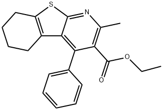 ethyl 2-methyl-4-phenyl-5,6,7,8-tetrahydro[1]benzothieno[2,3-b]pyridine-3-carboxylate,223423-36-7,结构式
