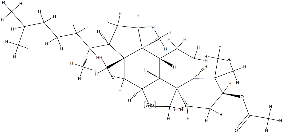 11β,19-Epoxy-5α-lanostan-3β-ol acetate Structure