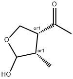 Ethanone, 1-[(3R,4S)-tetrahydro-5-hydroxy-4-methyl-3-furanyl]-, rel- (9CI) Struktur
