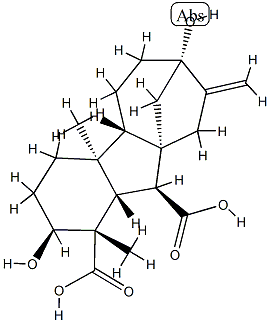 2β,7-Dihydroxy-1β,4aα-dimethyl-8-methylenegibbane-1α,10β-dicarboxylic acid Struktur