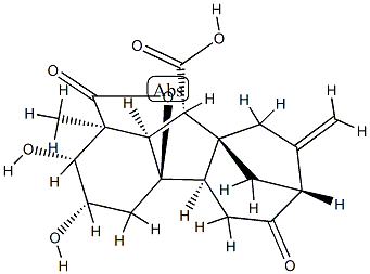 2β,3β,4aα-Trihydroxy-1β-methyl-8-methylene-6-oxogibbane-1α,10β-dicarboxylic acid 1,4a-lactone 结构式