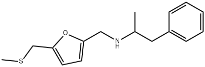 α-Methyl-N-[5-(methylthiomethyl)furfuryl]benzeneethanamine,23656-76-0,结构式
