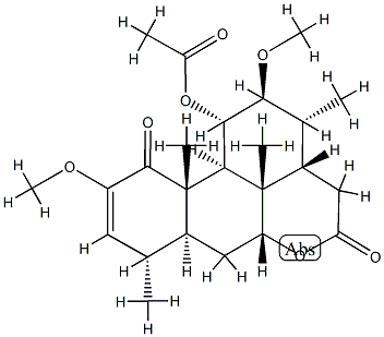 11α-Acetoxy-2,12β-dimethoxypicras-2-ene-1,16-dione Struktur