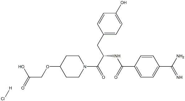 Essigsure, [[1-[2S)-2-[[4-(aminoiminomethyl)benzoyl]amino]-3-(4-hydroxyphenyl)-1-oxopropyl]-4-piperidinyl]oxy]-, Monohydrochlorid Structure