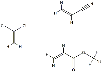 2-Propenoic acid, methyl ester, polymer with 1,1-dichloroethene and 2-propenenitrile Struktur