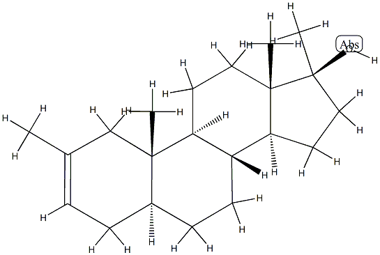 2,17-DiMethyl-5α-androst-2-en-17β-ol, 2527-18-6, 结构式