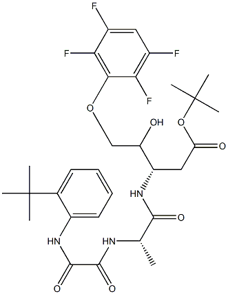 D-글리세로-펜톤산,2,3-디데옥시-3-[[N-[2-(1,1-디메틸에틸)페닐]-2-옥소글리실-L-알라닐]아미노]-5-O-(2,3,5,6,1,1-테트라플루오로페닐)-,4-디메틸에틸에스테르,(9ξ)-(XNUMXCI)