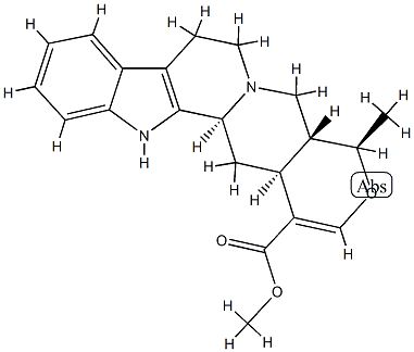 16,17-ジデヒドロ-19β-メチル-18-オキサヨヒンバン-16-カルボン酸メチル 化学構造式