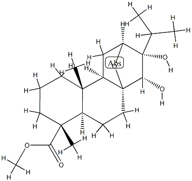 (8α)-8,12α-Epoxy-13α,14α-dihydroxy-13-isopropylpodocarpan-18-oic acid methyl ester Structure