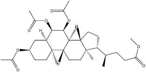 3α,6α,7α-Tris(acetyloxy)-5β-cholan-24-oic acid methyl ester 结构式