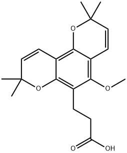5-Methoxy-2,2,8,8-tetramethyl-2H,8H-benzo[1,2-b:3,4-b']dipyran-6-propanoic acid 结构式