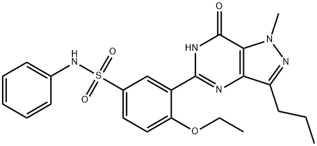 4-ethoxy-3-(1-methyl-7-oxo-3-propyl-6,7-dihydro-1H-pyrazolo[4,3-d]pyrimidin-5-yl)-N-phenylbenzenesulfonamide Structure