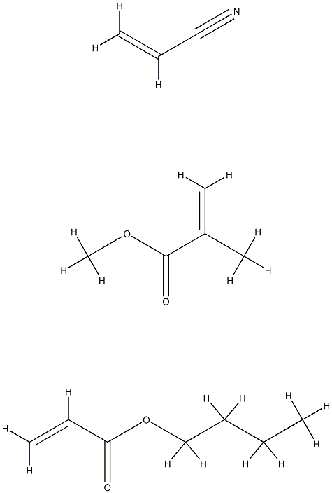 2-甲基-2-丙烯酸甲酯与2-丙烯酸丁酯和2-丙烯腈的聚合物,27340-76-7,结构式