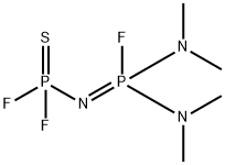 N-(Difluorothiophophinyl)bis(dimethylamino)fluorophosphine imide Struktur
