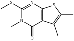 3,5,6-trimethyl-2-(methylsulfanyl)thieno[2,3-d]pyrimidin-4(3H)-one 结构式
