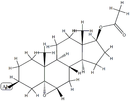 5,6α-Epoxy-3β-fluoro-5α-androstan-17β-ol acetate Structure