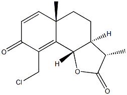 (3S)-3aβ,5,5a,9bα-Tetrahydro-3β,5aα-dimethyl-9-(chloromethyl)naphtho[1,2-b]furan-2,8(3H,4H)-dione Struktur