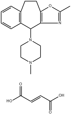 DIHYDROMETHYL-(METHYLPIPERAZINYL)BENZO(56)CYCLOHEPT(1,2-D)OXAZOLE DIFUMARATE,28672-42-6,结构式