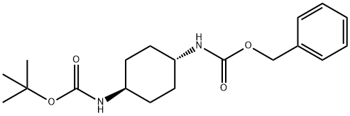 Carbamic acid, [trans-4-[[(1,1-dimethylethoxy)carbonyl]amino]cyclohexyl]-, phenylmethyl ester Struktur