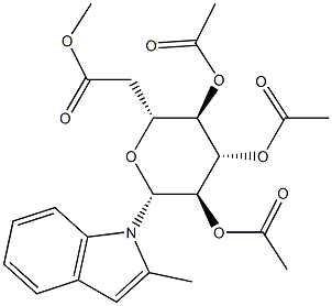 2-Methyl-1-(2-O,3-O,4-O,6-O-tetraacetyl-β-D-glucopyranosyl)-1H-indole Struktur