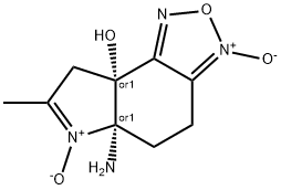 8aH-Pyrrolo[3,2-e]-2,1,3-benzoxadiazol-8a-ol,5a-amino-4,5,5a,8-tetrahydro-7-methyl-,3,6-dioxide,(5aR,8aR)-rel-(9CI) 结构式