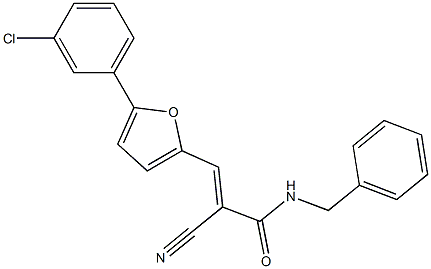 N-benzyl-3-[5-(3-chlorophenyl)-2-furyl]-2-cyanoacrylamide 化学構造式